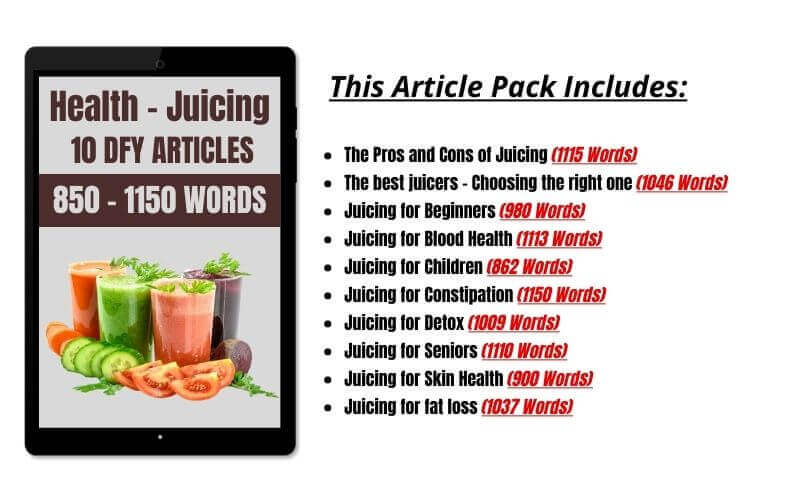 Health - Juicing Article Pack