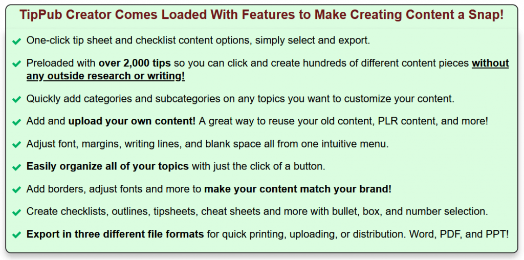TipPub Creator Review - Features